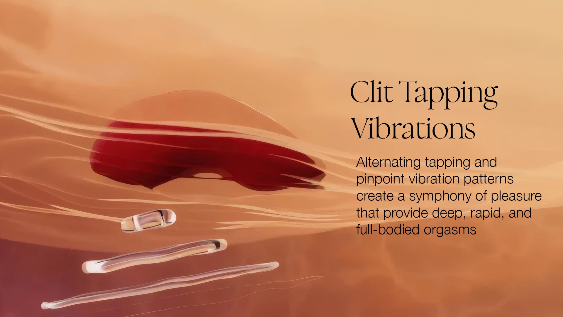 Artistic depiction of clitoral stimulation with text on a warm-toned background