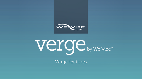 We-Vibe logo on a blue gradient background with 'verge by We-Vibe' text.
