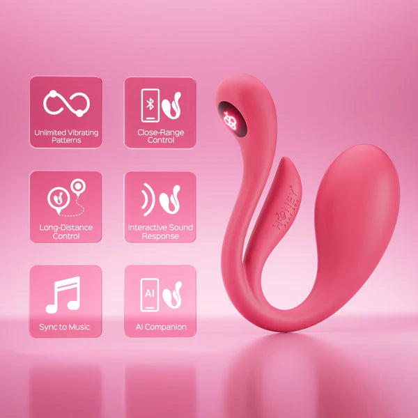 Pink electronic device with features on a pink background