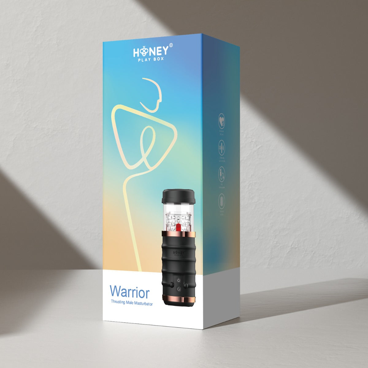 Packaging photo of the Warrior automatic masturbator by Honey Play Box