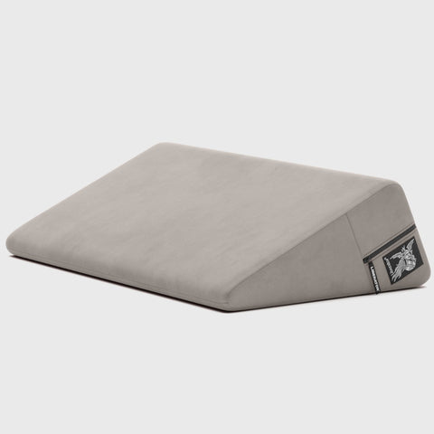 Wedge 24 inch sex pillow in lush gray on white background