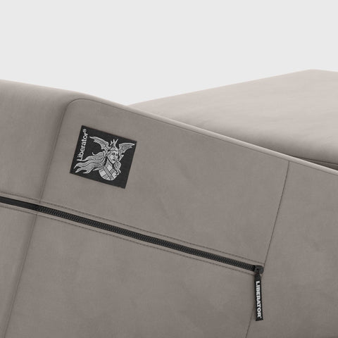 Wedge ramp combo sex pillow replacement covers in lush gray detail shot on white background
