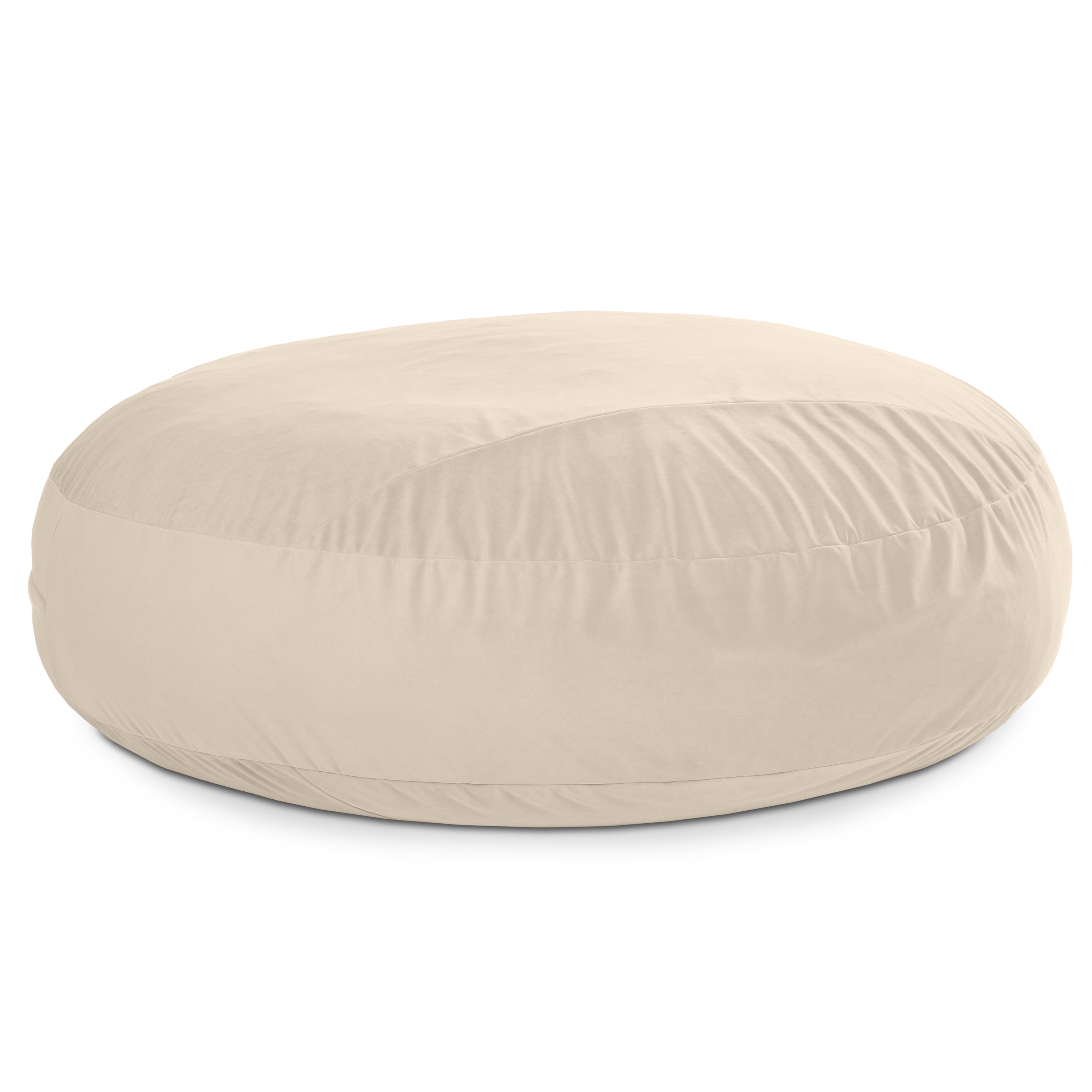 Beige bean bag chair on a white background