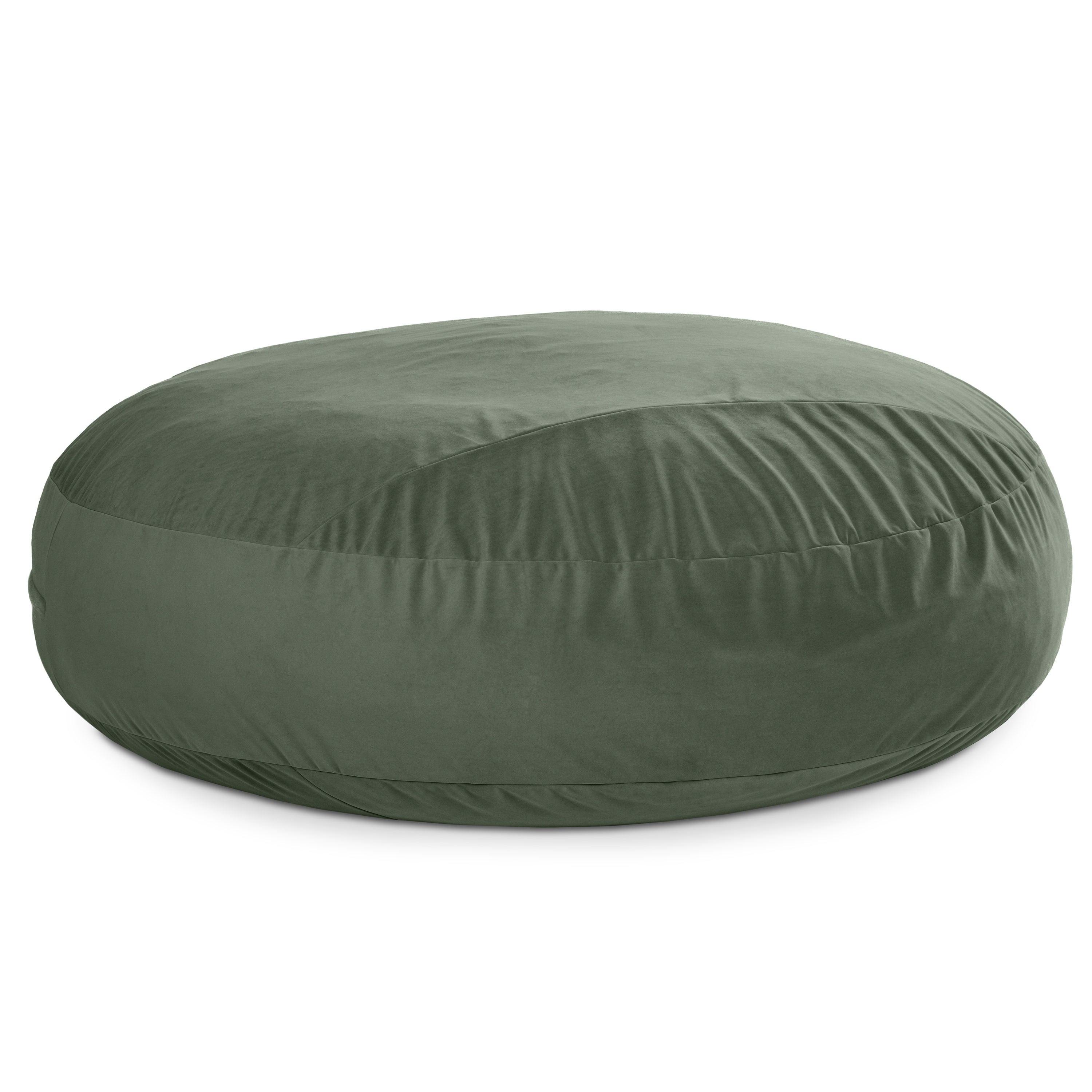 Green bean bag chair on a white background