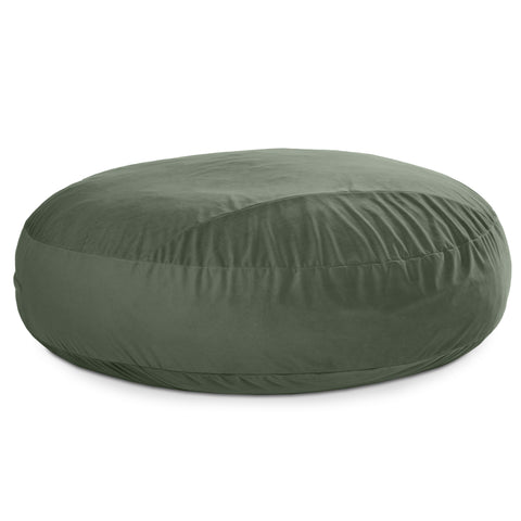 Green bean bag chair on a white background