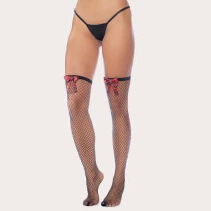 Front view of Amelie fishnet stockings