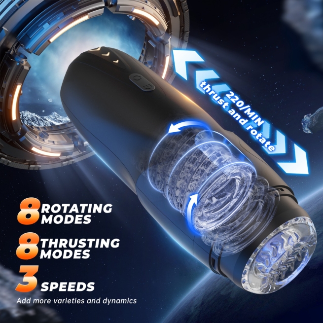 GalaxyVoy Automatic Male Masturbator - 8 Thrusting & Rotation Modes