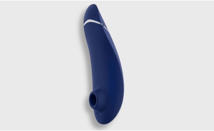 Womanizer Premium 2 Clitoral Stimulator On White Background, Blue