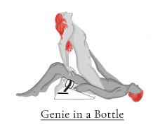 Genie in a Bottle sex position on the Liberator Black Label Wedge Sex Position Pillow