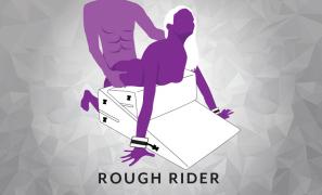 Rough Rider sex position on the Sex Wedge Ramp Combo - Bondage & BDSM Sex Furniture