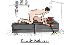 Rowdy Rollover sex position on the Black Label Divan