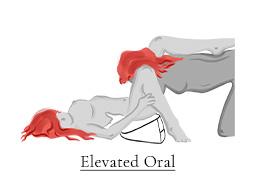 Elevated Oral sex position on the Heart Wedge Pillow