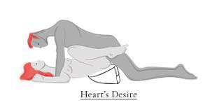 Heart's Desire sex position on the Heart Wedge Pillow