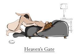 Heaven's Gate sex position on the Black Label Esse Chaise II Sex Furniture