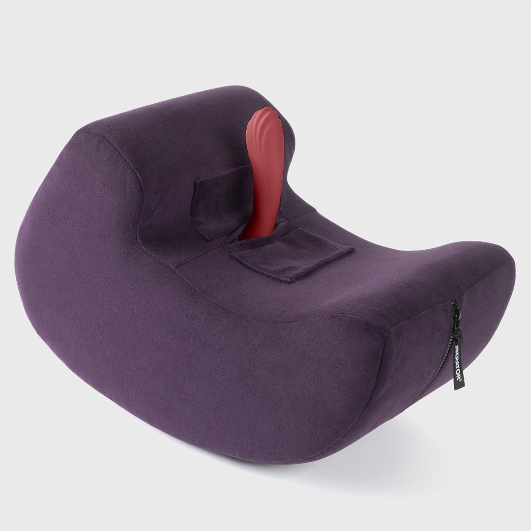 On white shot of the Pulse sex toy mount dual stimulation pillow