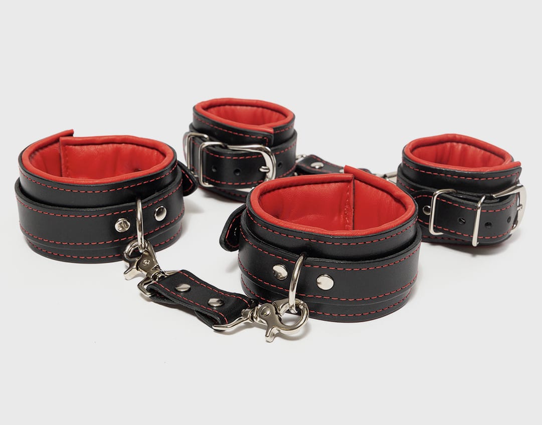 Liberator Leather padded Mercer wrist and ankle cuffs