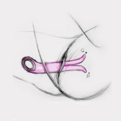 G-spot vibrator fully inserted into a vagina