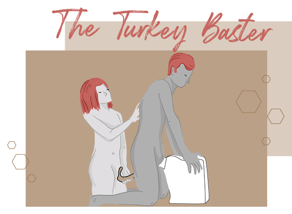 The Turkey Baster sex position using the Fleshlight Top Dog sex toy mount by Liberator